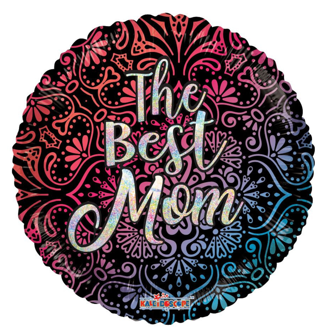 18″ The Best Mom Holographic Helium Foil Balloon