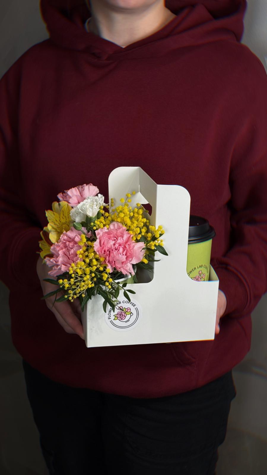 Romantic Coffee & Flowers Combo