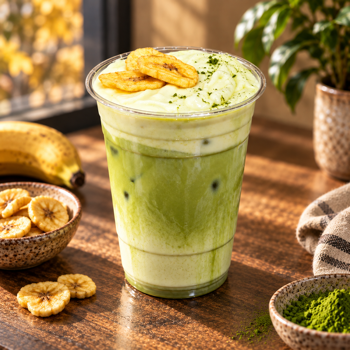 Banana Cream Matcha at Flower Lab Coffee