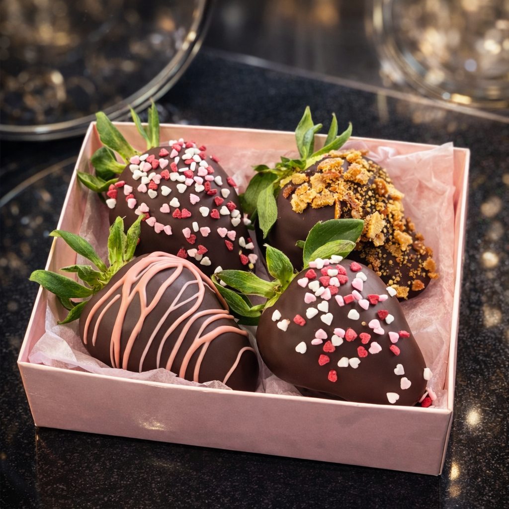 Love Bites – Belgian Chocolate Covered Strawberries (4 pcs)
