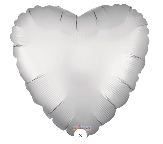 Silver Heart Matte Luxe 18” Helium Foil Balloon