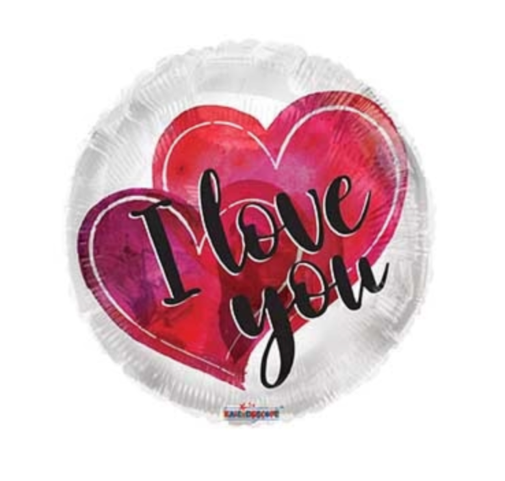 I Love You Watercolors 18” Helium Foil Balloon