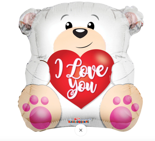 I Love You Polar Bear 18” Helium Foil Balloon