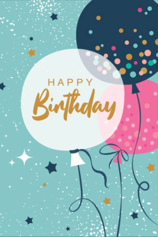 Birthday Balloons – Happy Birthday Greeting Card