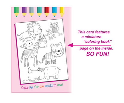 Birthday Girl Giraffe Coloring Greeting Card