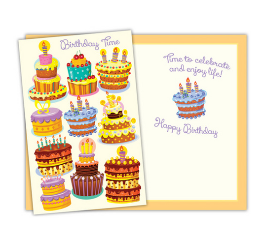 Birthday Time – Celebration Cake Greeting Card