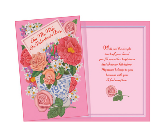For My Wife on Valentine’s Day – Floral Love Greeting Card