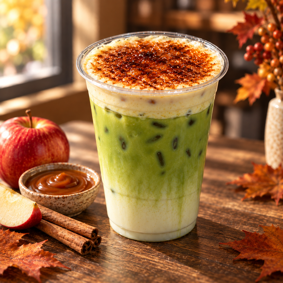 Caramel Apple Matcha at Flower Lab Coffee