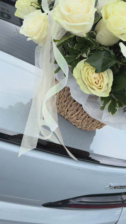 Love, Always — White Rose Basket